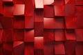 Abstract background of red cubes. 3d rendering, 3d illustration, Display a 3D wall background with red tiles wallpaper, AI Royalty Free Stock Photo