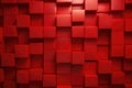 Abstract background of red cubes. 3d rendering, 3d illustration, Display a 3D wall background with red tiles wallpaper, AI Royalty Free Stock Photo