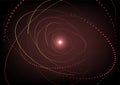 Abstract background with red dash circles elements