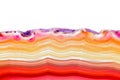 Abstract background, red orange agate slice striped mineral Royalty Free Stock Photo