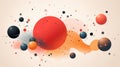 abstract background with red orange and black spheres Royalty Free Stock Photo