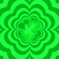 Abstract background with repeating silhouette green shamrock clover