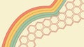 Abstract Background with a Retro Rainbow and Honeycomb Pattern, vector design Generative AI Royalty Free Stock Photo