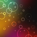 Abstract background with rings or bubble circles shapes layered in colorful design in pink purple green and yellow Royalty Free Stock Photo