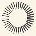 Abstract background with rotating lines. Sun like yin and yang symbol