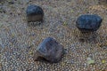 Abstract background with round peeble stones Royalty Free Stock Photo