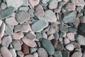 Abstract background with round peeble stones close up. Royalty Free Stock Photo