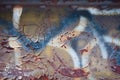 Abstract background rust, peeling paint & grafetti Royalty Free Stock Photo