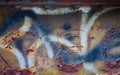 Abstract background rust, peeling paint & grafetti Royalty Free Stock Photo