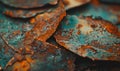 abstract background with rusted copper sheets Royalty Free Stock Photo