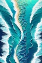 Abstract background with sea waves. Computer generated illustration, 3D rendering.