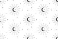 Abstract Background Seamless Pattern. Moon And Sun Royalty Free Stock Photo