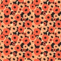 Abstract background. Seamless pattern with orange flowers Royalty Free Stock Photo