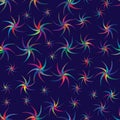 Abstract background. Seamless pattern with spiral stars