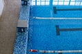 Abstract background with selective focus of sports pool with clear blue water Royalty Free Stock Photo