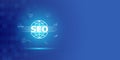 Abstract background of seo concept, Business, Technology, Internet and network concept. SEO search engine optimization marketing Royalty Free Stock Photo