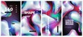 Abstract background set with liquid splash rainbow gasoline spill bubble, iridescent holographic gradient colorful fluid 3d shapes