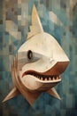 abstract background with a shark in a low poly style, vector illustration Royalty Free Stock Photo