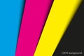 Abstract background, sheets of paper in cmyk colors