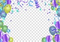 Abstract Background with Shining Colorful Balloons. Birthday, Party, Presentation, Sale, Anniversary and Club Design Royalty Free Stock Photo