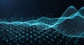 Futuristic Digital Data Wave Visualisation with Nodes and Grid Structure Connection Royalty Free Stock Photo