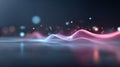 Abstract background featuring glowing sound waves and digital elements Royalty Free Stock Photo