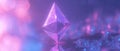 Abstract background showcasing a triangular blockchain network with a modern focal point design