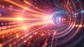 An abstract background showcasing vibrant blue and red lights intermingling, Quantum computer technology abstract Video