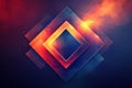 Abstract geometric background with vibrant gradients of red, yellow, and blue featuring overlapping rectangular shapes