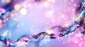 Abstract background showing blurred sparkling lines and bokeh lights moving through a colorful gradient, a dynamic pattern Royalty Free Stock Photo
