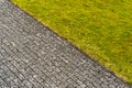 Abstract background with sidewalk and green grass Royalty Free Stock Photo