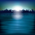 Abstract background with silhouette of city