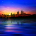 Abstract background with silhouette of cologne and