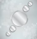 Abstract background with silver realistic spheres