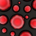 Abstract background of small rings in red colors