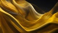 Abstract background of smooth flowing silk with soft wave of yellow and black colors Royalty Free Stock Photo