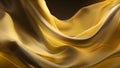 Abstract background of smooth flowing silk with soft wave of yellow and black colors Royalty Free Stock Photo