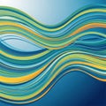 An abstract background of smooth, flowing waves in shades of blue vector design Generative AI Royalty Free Stock Photo
