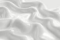 Abstract Background with Smooth Flowing White Fabric. Minimalistic Waves on Silky Cloth, 3D Render.