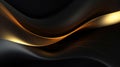 abstract background with smooth lines in black and golden colors. 3d render Generative AI Royalty Free Stock Photo