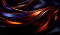 abstract background with smooth lines in black and orange colors. Royalty Free Stock Photo