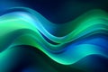 Abstract background with smooth lines of blue and green colors. Wallpaper for phone and computer