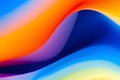 Abstract background with smooth lines in blue, orange and yellow colors. Generative AI Royalty Free Stock Photo