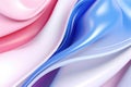 abstract background with smooth lines in blue, pink and white colors, 3D rendering of a modern minimal wallpaper with wavy pink Royalty Free Stock Photo