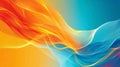 abstract background with smooth lines in orange, blue and yellow colors Royalty Free Stock Photo