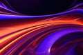 Abstract background with smooth lines in red orange and blue colors on black. Generative AI Royalty Free Stock Photo
