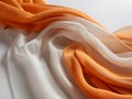 Abstract background of smooth silk with orange & white colors Royalty Free Stock Photo
