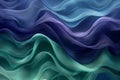 Abstract background with smooth wavy lines in blue and green colors, beautiful wave pattern, generative ai Royalty Free Stock Photo