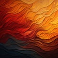 Abstract background with smooth wavy lines in orange and dark colors.