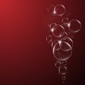 Abstract background with Soap bubbles on Dark Red ackground .vector design element EPS10 illustration